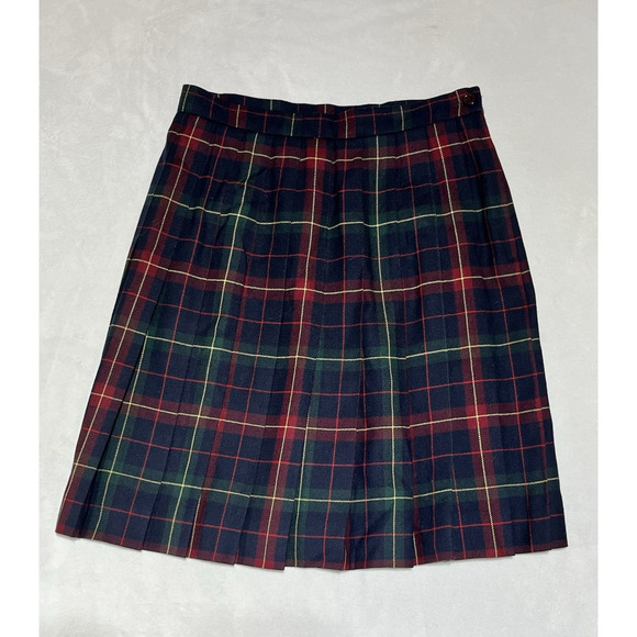 Talbots Petite Pleated Wool Mini Skirt Womens 10 P Plaid Y2K School Academia - Picture 1 of 7